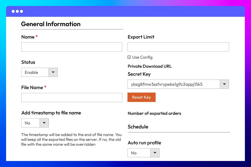 Create export profiles