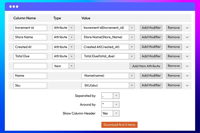 Custom & preview files