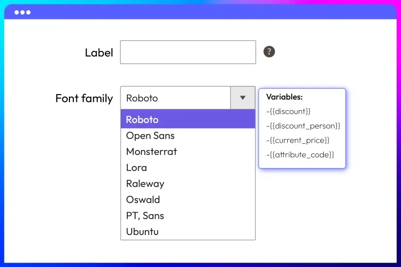 Customize label messages with dynamic variables