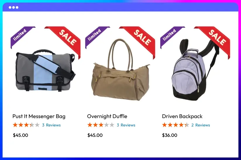 Show multiple labels on one product