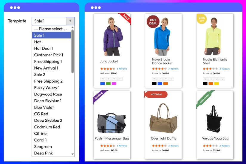 Choose from 55+ pre-made customizable tags