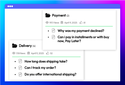 organize questions with custom categories