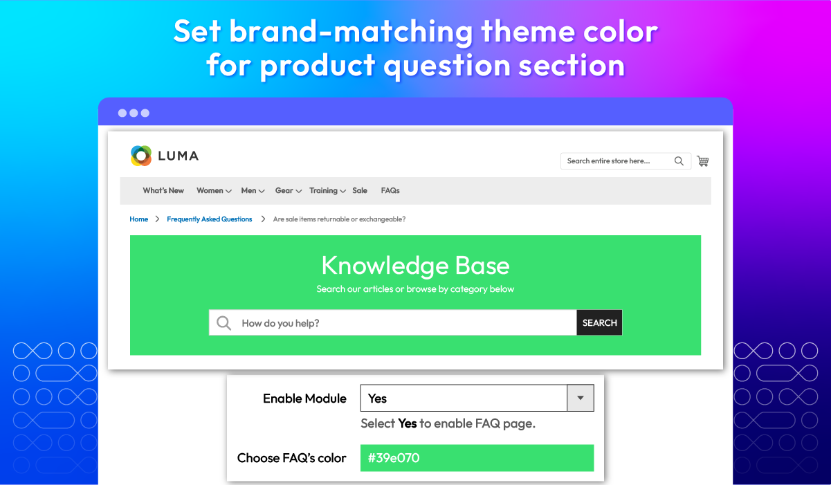 set brand matching theme color for product question section