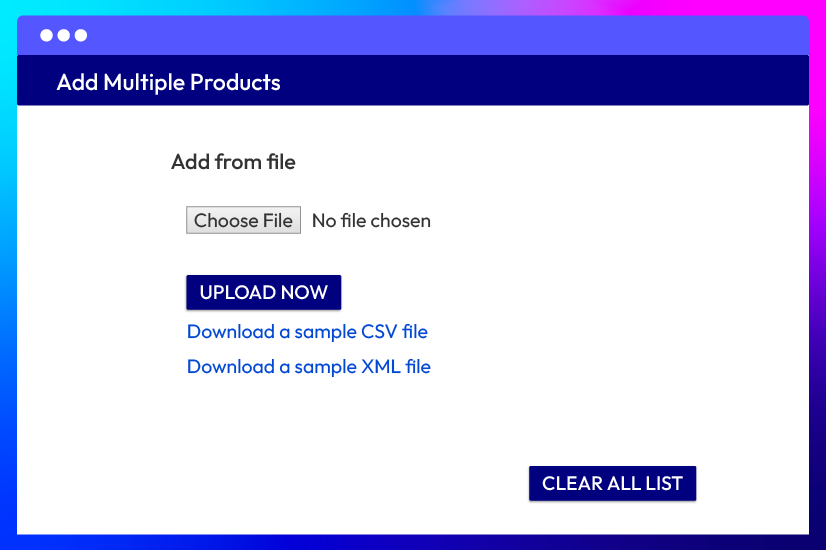 Upload a CSV file