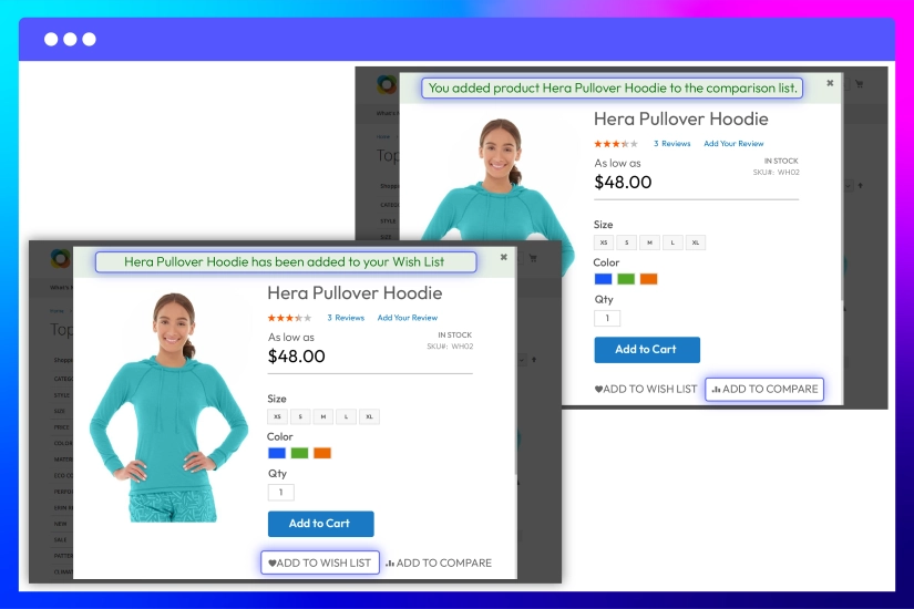 Add to Compare & Add to Wishlist