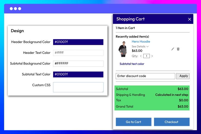 Design AJAX Mini Cart popup