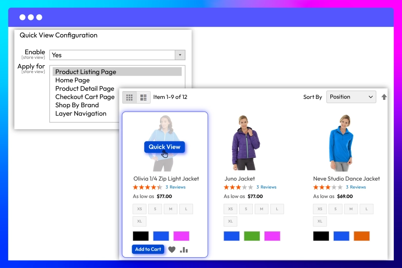 Show Quick View button on multiple pages