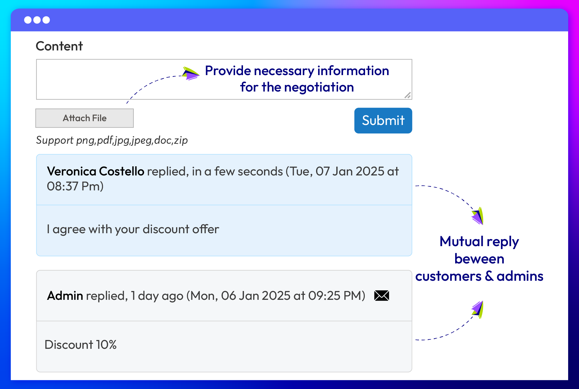 mutual reply on quotes