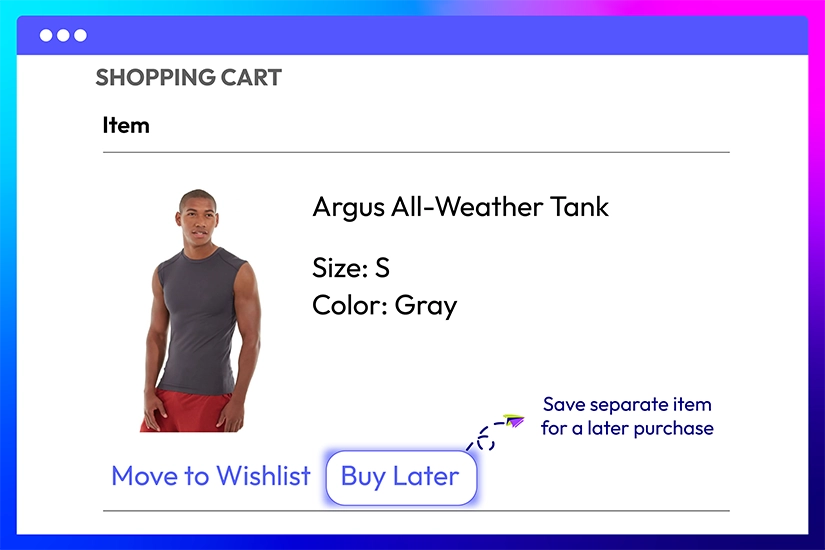 Buy later separate items