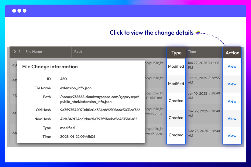 Review file changes with alerts