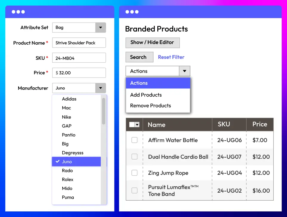 Link products to their corresponding brands