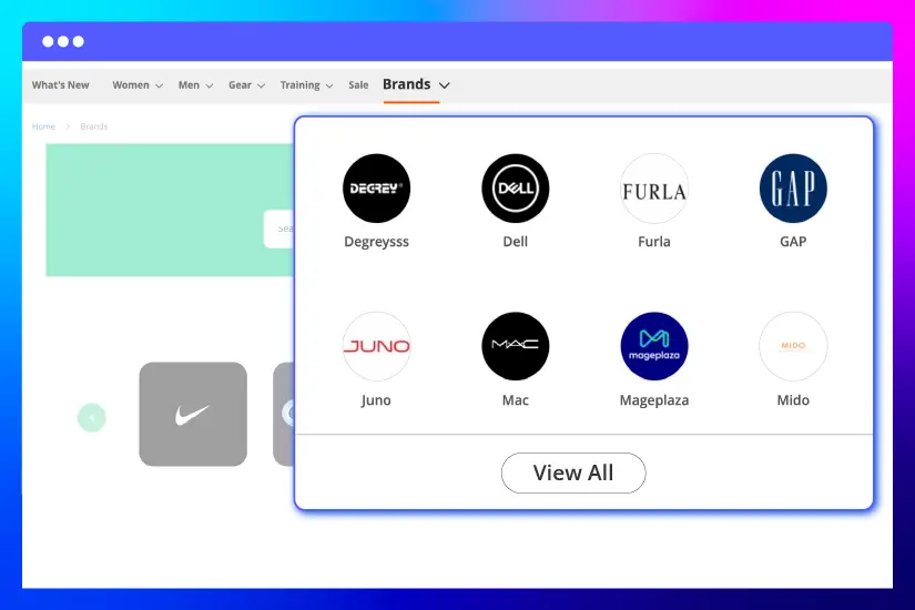Show brands on homepage & menu