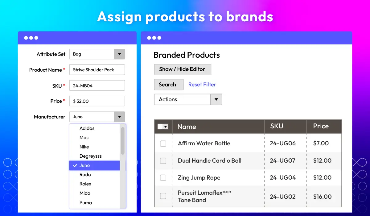 Assign products to the right brand