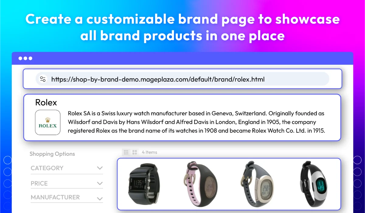 Create a customizable brand page