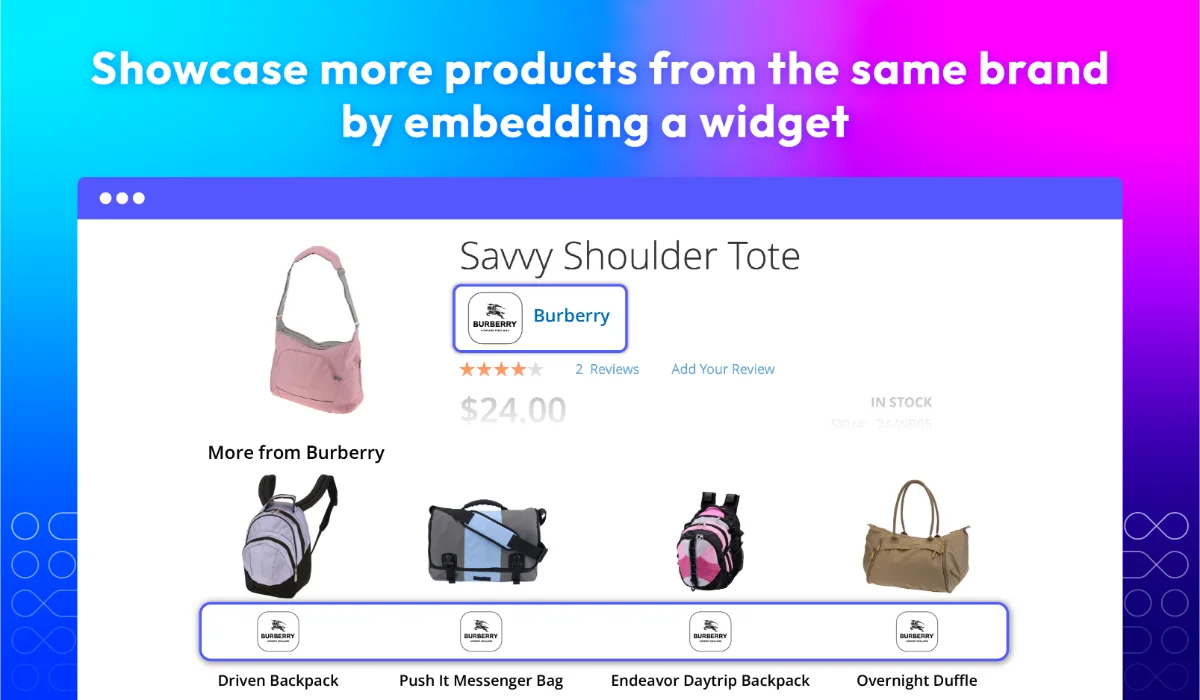 Auto-show more items from the same brand