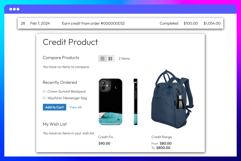 Purchase and Receive Store Credit