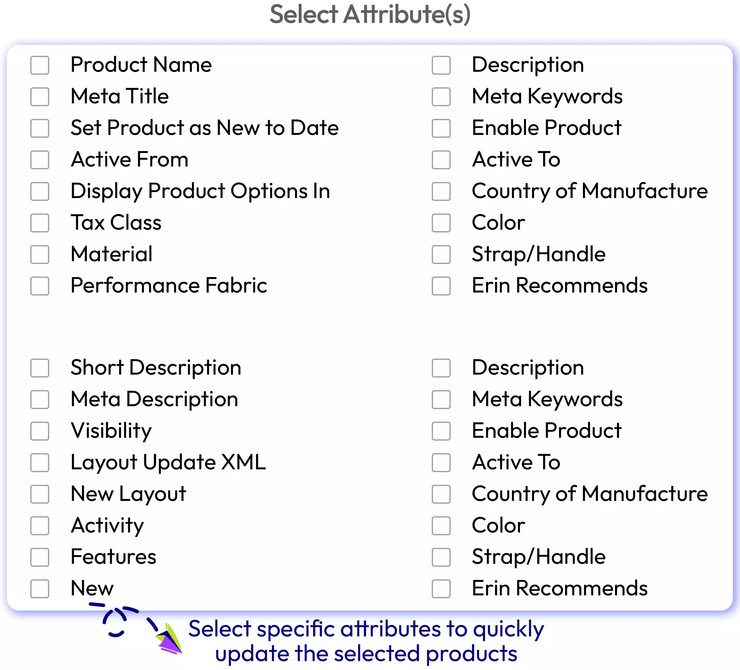 Magento 2 mass update product attributes