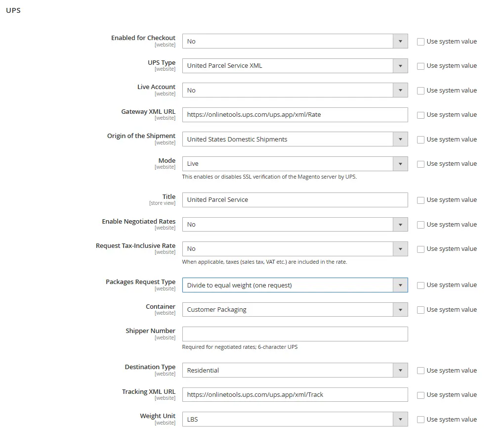 Configure UPS Shipping in Magento 2