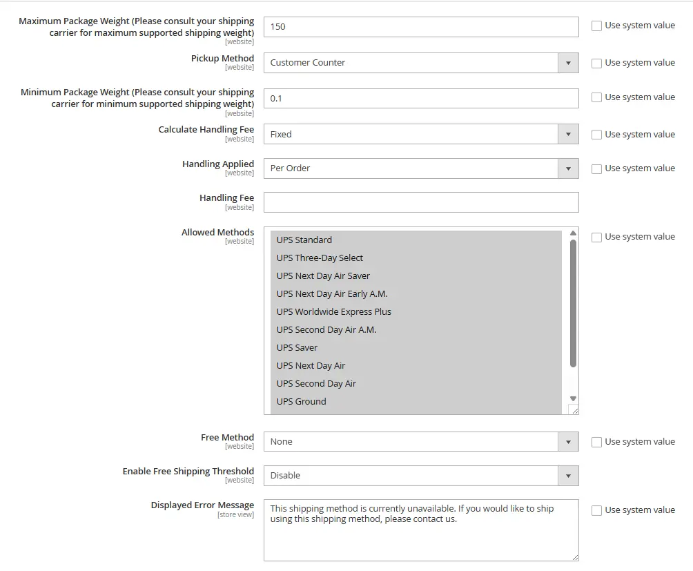 Set up UPS Shipping in Magento 2