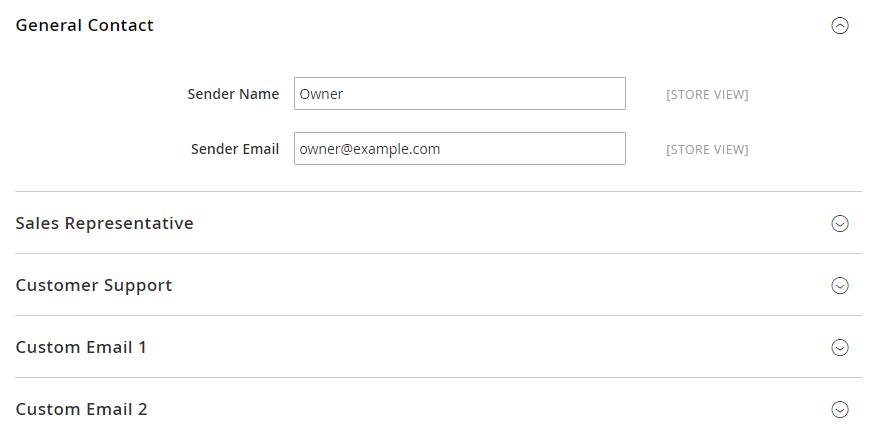 How to change Store Email Addresses