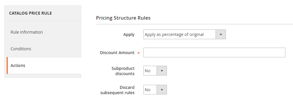How to Create a Catalog Price Rule Actions