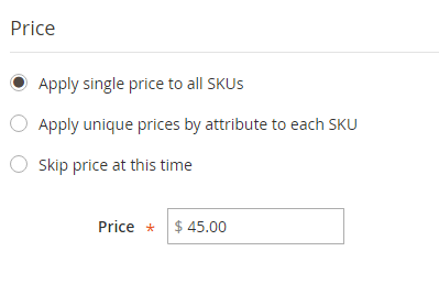 How to create Configurable Product Same Price for all SKUs