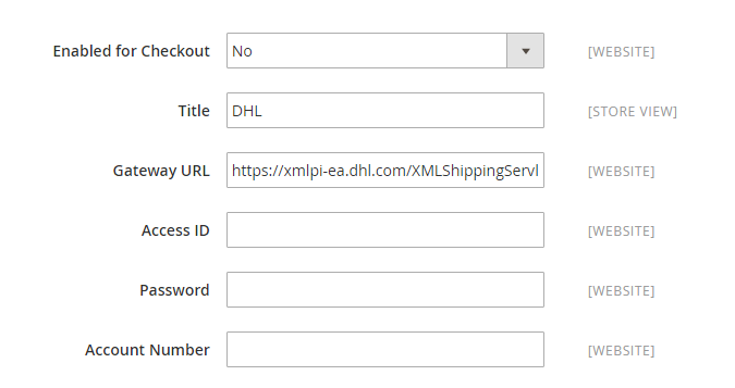 How to Configure DHL Carrier DHL Account Settings