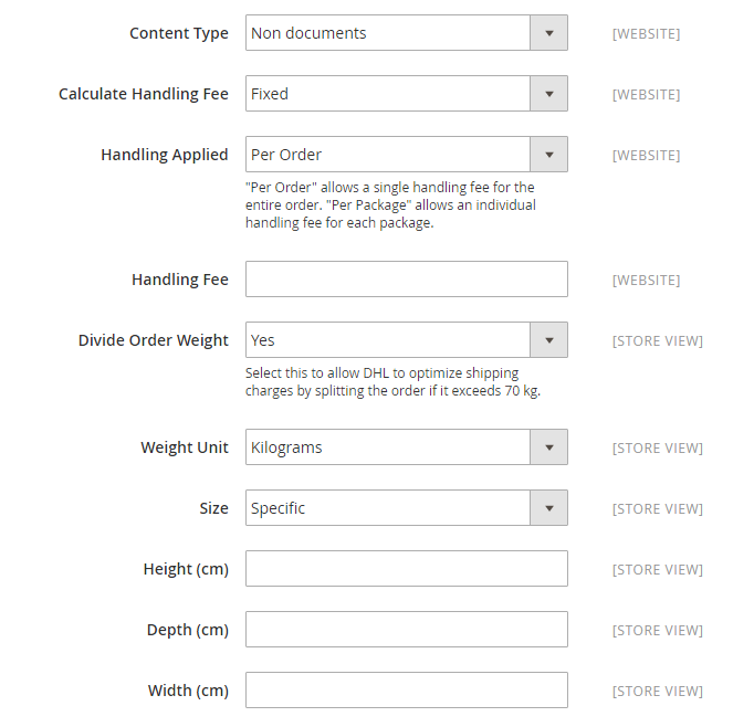 How to Configure DHL Carrier DHL Package Settings