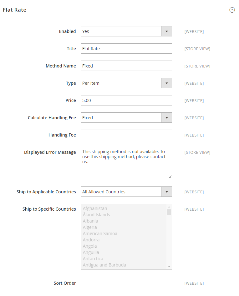 How to Configure Flat Rate Shipping Method Flat Rate Shipping Configuration