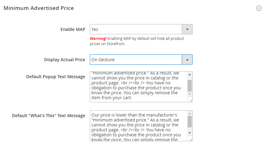 How to Configure Minimum Advertised Price (MAP) MAP settings