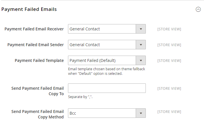 How to configure Payment Failed Email