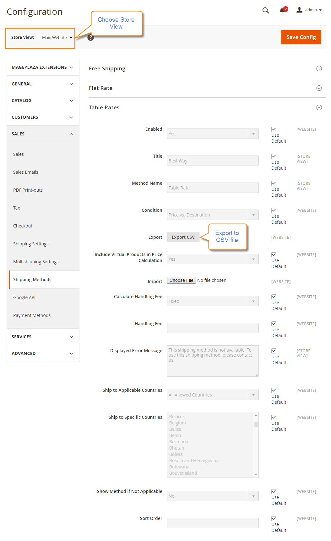 How to Configure Table Rates Shipping Method Table Rate Shipping Method Data