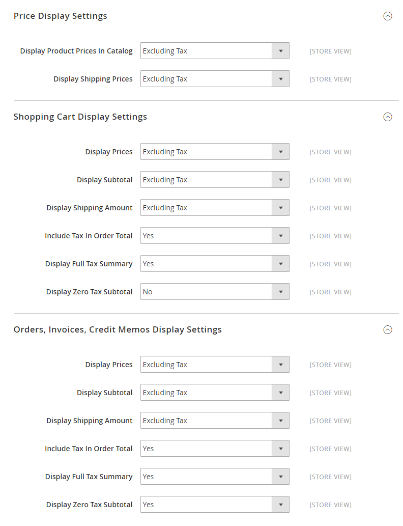 How to Configure US Tax Display Settings