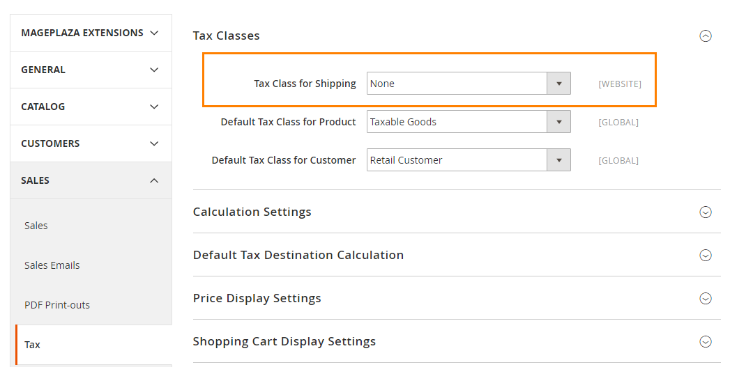 How to Configure US Tax Tax Classes Settings