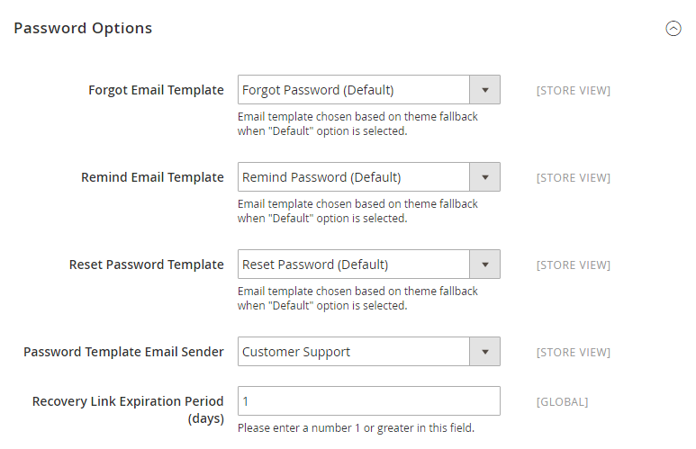 How to Set Password Options for Customers Password Options