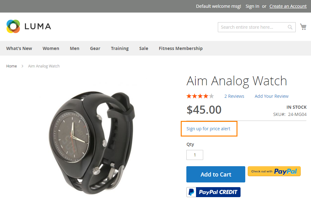 How to Setup Product Price Email sign up for price alert