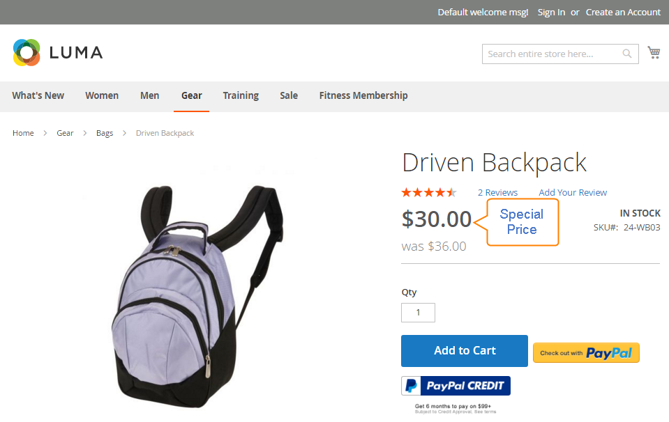 How to Setup Special Price on Product Page