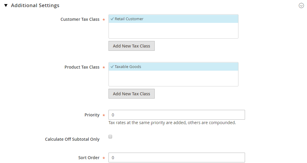 How to Setup Tax Rules Magento 2 Additional Settings